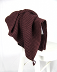 Plum linen waffle towel - Linen Couture Boutique