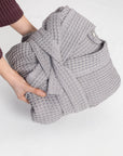 Set of Waffle Linen Towels and Robes with Hoodies for Two - Linen Couture Boutique