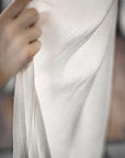 White linen curtain with tabs - Linen Couture Boutique