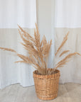 White and Pastel Plum linen curtains with tabs, two tones - Linen Couture Boutique