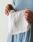 White linen pochette - Linen Couture Boutique