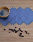 Set of softened linen coasters with tassels - Linen Couture