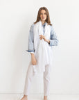 White linen lightweight scarf - Linen Couture