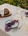 Mustard linen napkins set with tassels - Linen Couture Boutique
