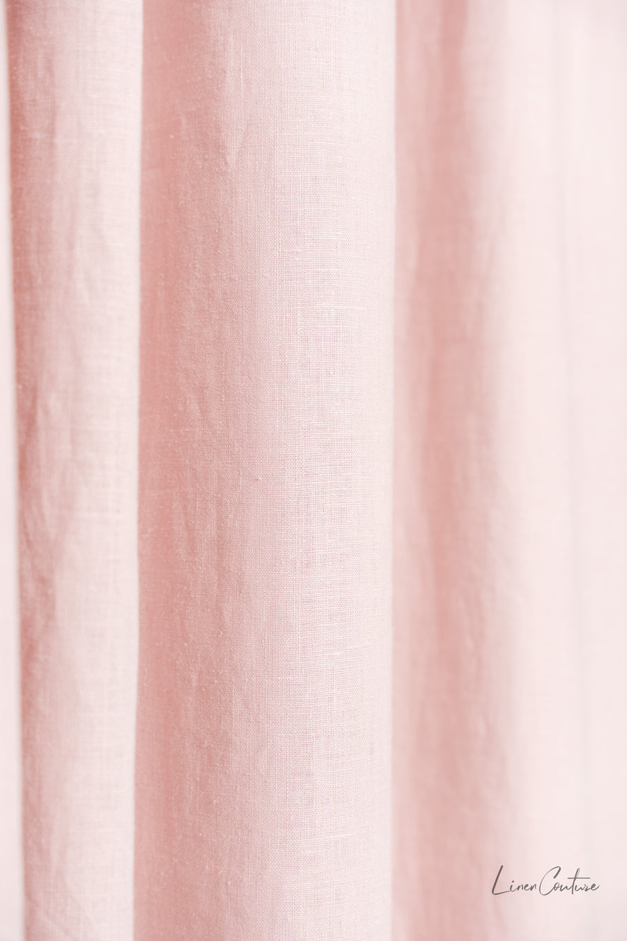 Pale Pink linen curtain with tabs - Linen Couture Boutique