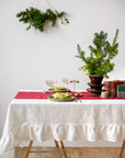 Christmas Cyclamen Red Dining Table Runner - Linen Couture Boutique