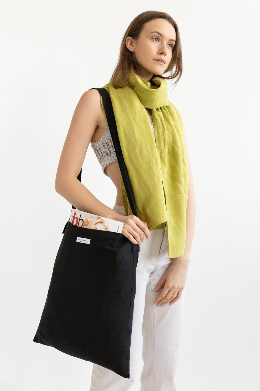 Safari Green crossbody linen bag - Linen Couture Boutique