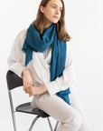 Cornflower Blue linen scarf - Linen Couture Boutique