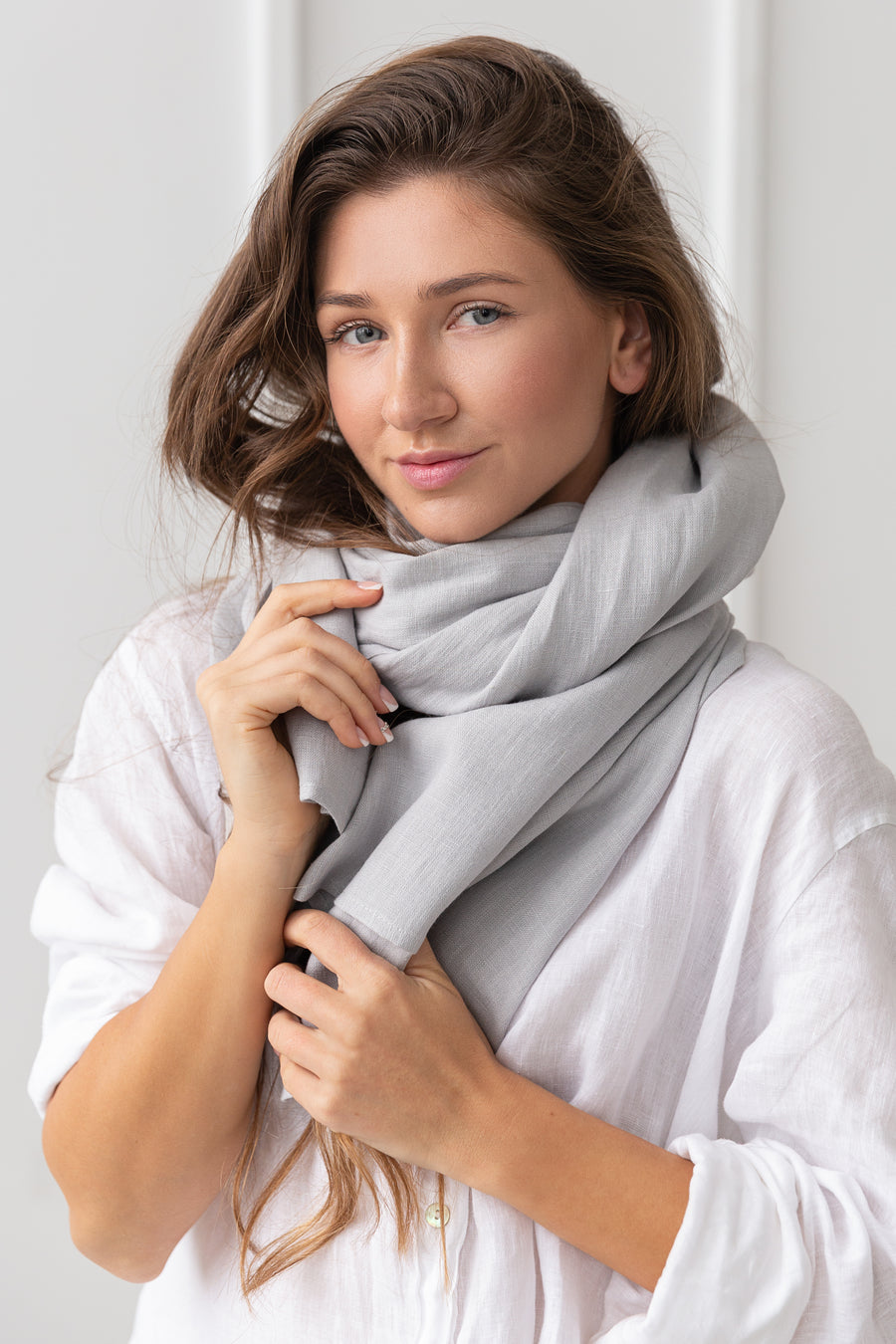 Pale Pink linen scarf - Linen Couture Boutique