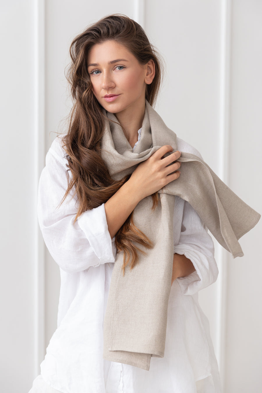 Natural Light linen scarf - Linen Couture Boutique