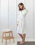 Set of linen waffle towels and robes with hoodie - Linen Couture Boutique
