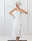 White linen waffle towel - Linen Couture Boutique