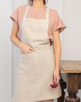 Natural Light  linen apron - Linen Couture Boutique