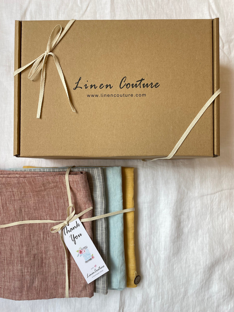 Greyish Mint linen makeup bag - Linen Couture Boutique