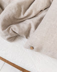Light Chestnut linen pillowcase with coconut buttons - Linen Couture Boutique