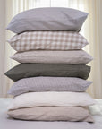 White linen pillowcase with coconut buttons - Linen Couture Boutique