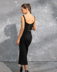 Bella Vita Sweetheart Set in Black Linen - Linen Couture Boutique