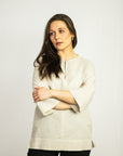 Asphalt Grey linen oversize top - Linen Couture Boutique