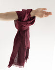 Dark Plum linen scarf - Linen Couture Boutique