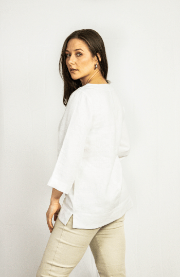 Dark Plum linen oversize top - Linen Couture