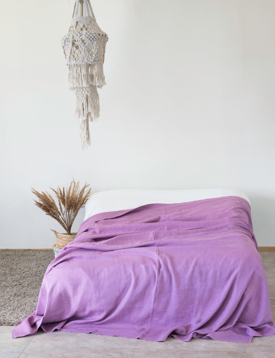 Deep Rose linen bed throw - Linen Couture
