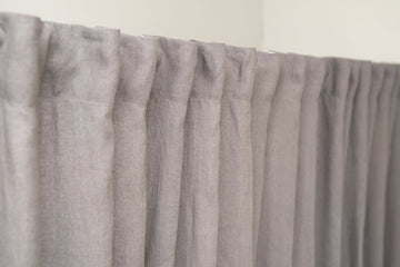 Grey linen curtain with multifunctional heading tape - Linen Couture