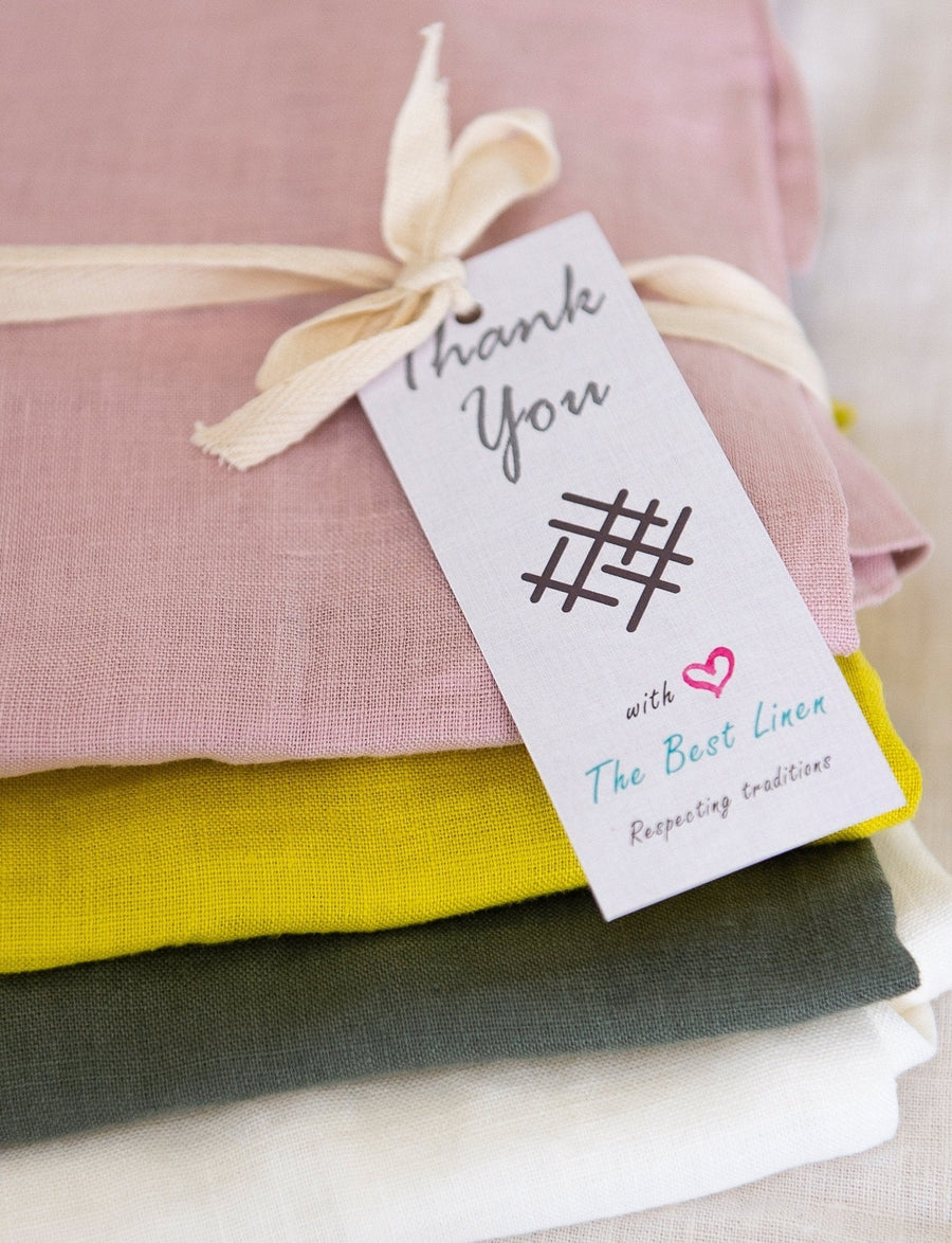 Greyish Green linen large tote bag - Linen Couture