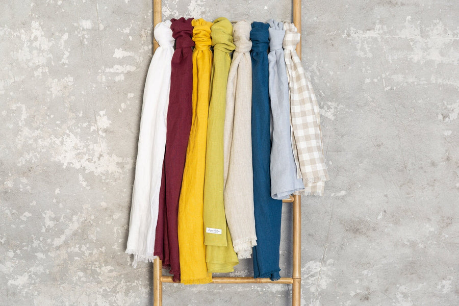 Honey linen scarf - Linen Couture