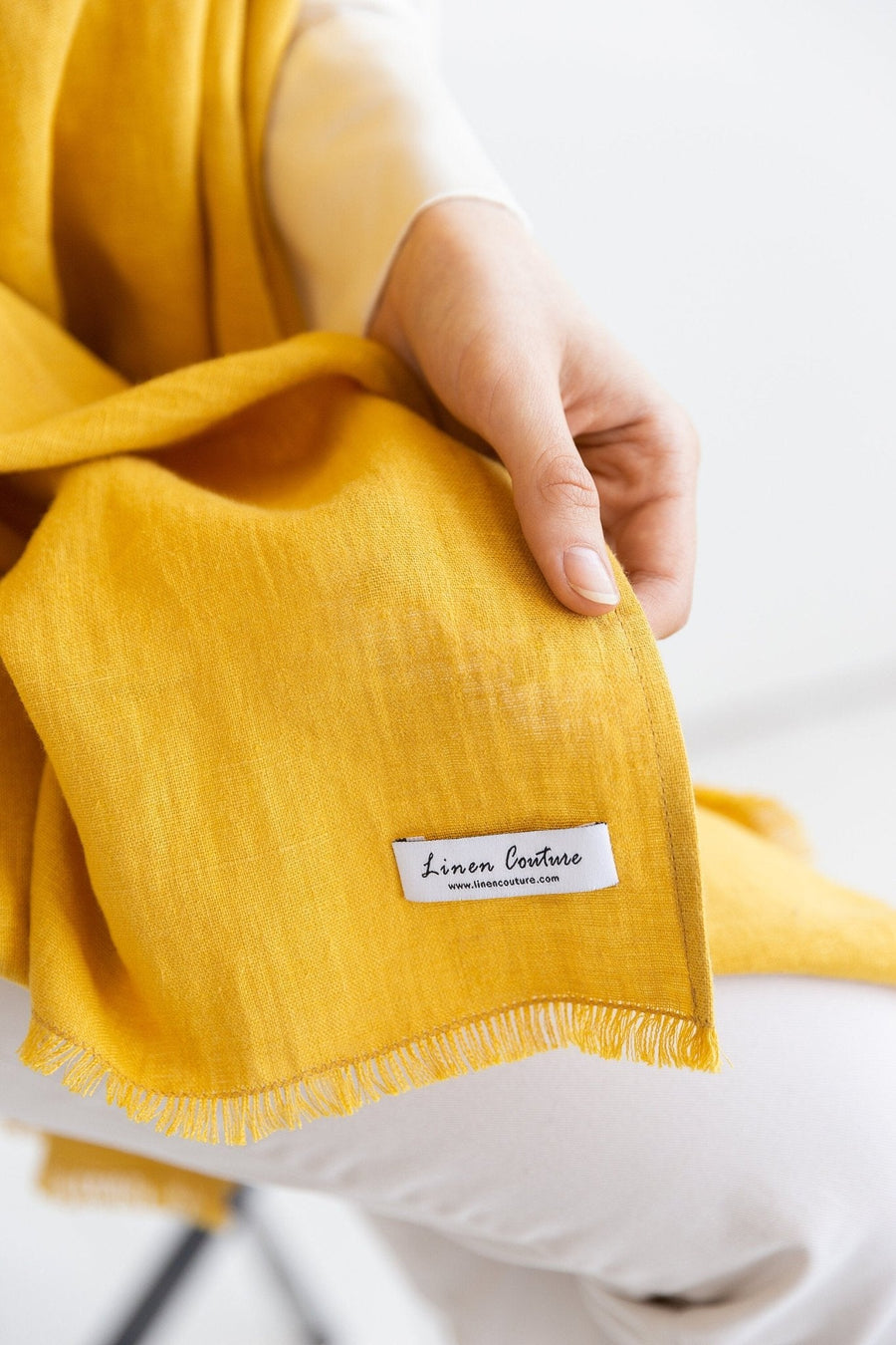 Honey linen scarf - Linen Couture