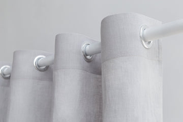 Light Grey linen curtain with grommets - Linen Couture