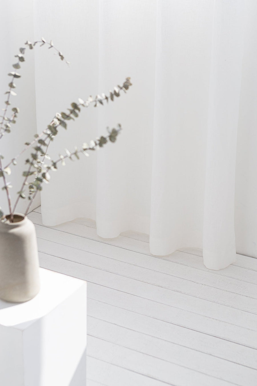 Light Grey linen curtain with grommets - Linen Couture