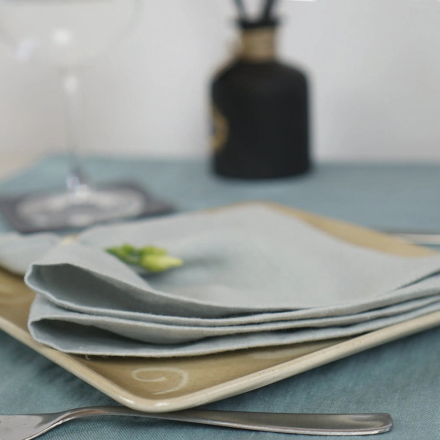Light Grey linen napkins set - Linen Couture