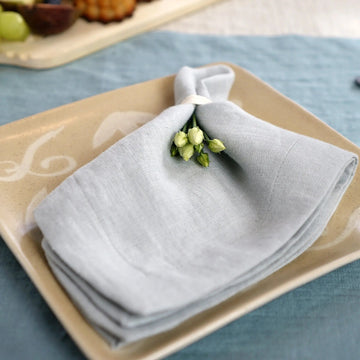 Light Grey linen napkins set - Linen Couture