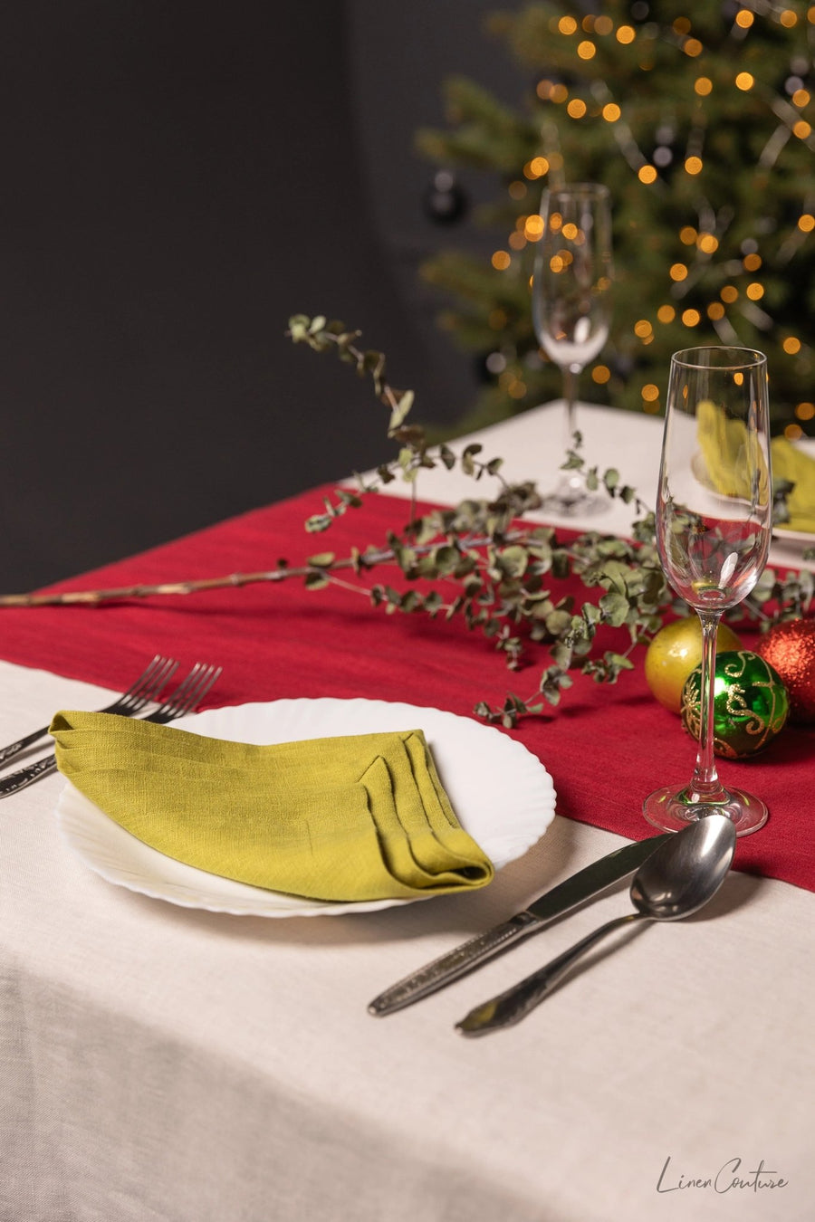 Light Grey linen napkins set - Linen Couture