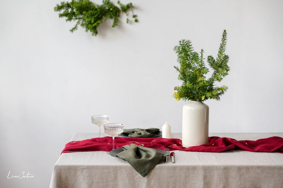 Light Grey linen napkins set - Linen Couture