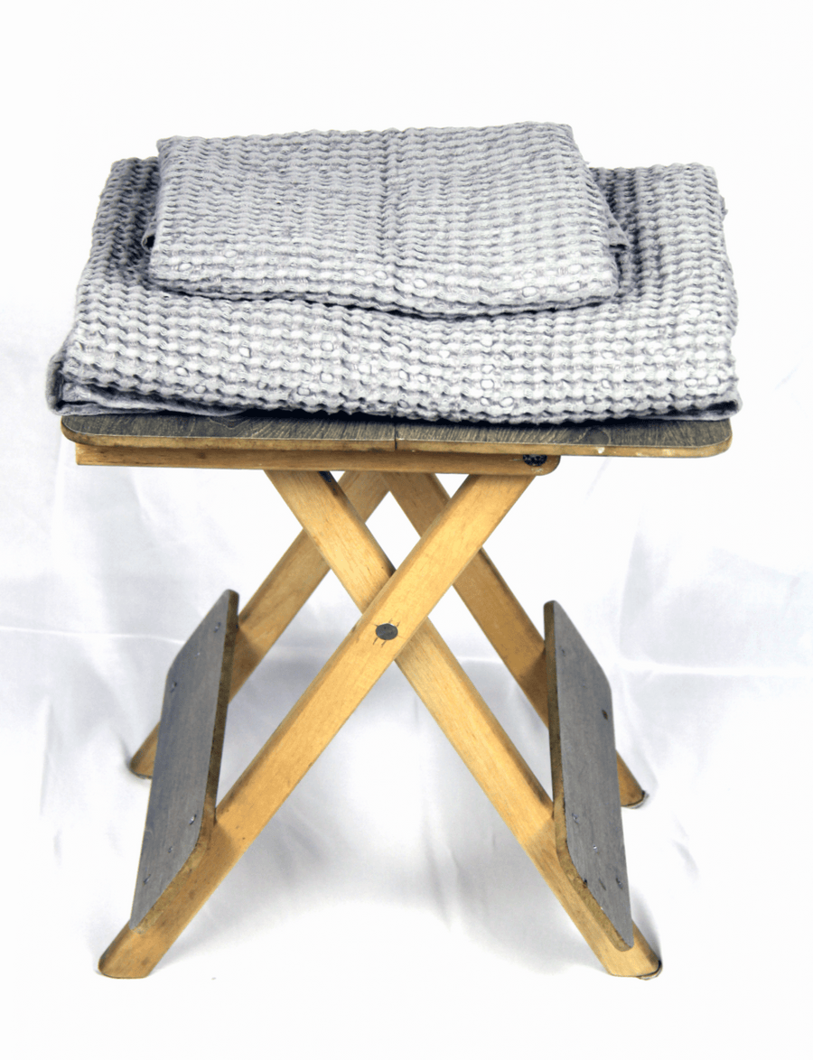 Light Grey linen waffle towel - Linen Couture