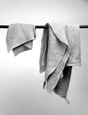 Light Grey linen waffle towels set - Linen Couture