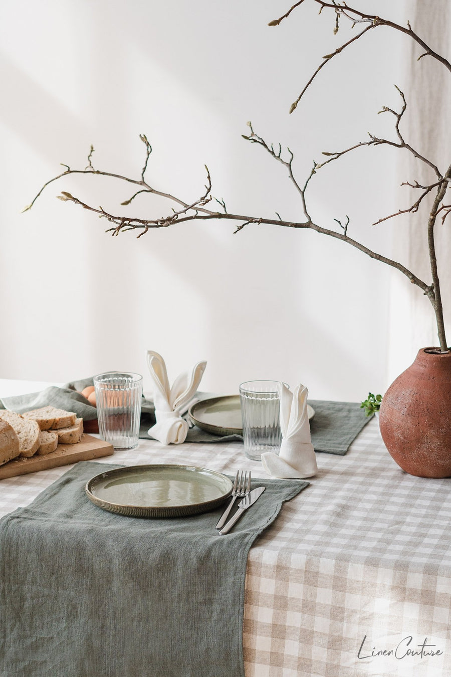 Light pink linen placemats set - Linen Couture