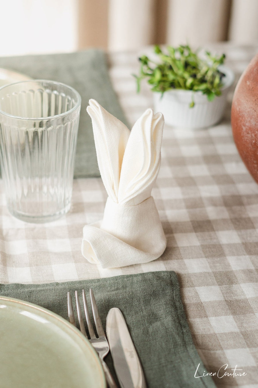 Light pink linen placemats set - Linen Couture