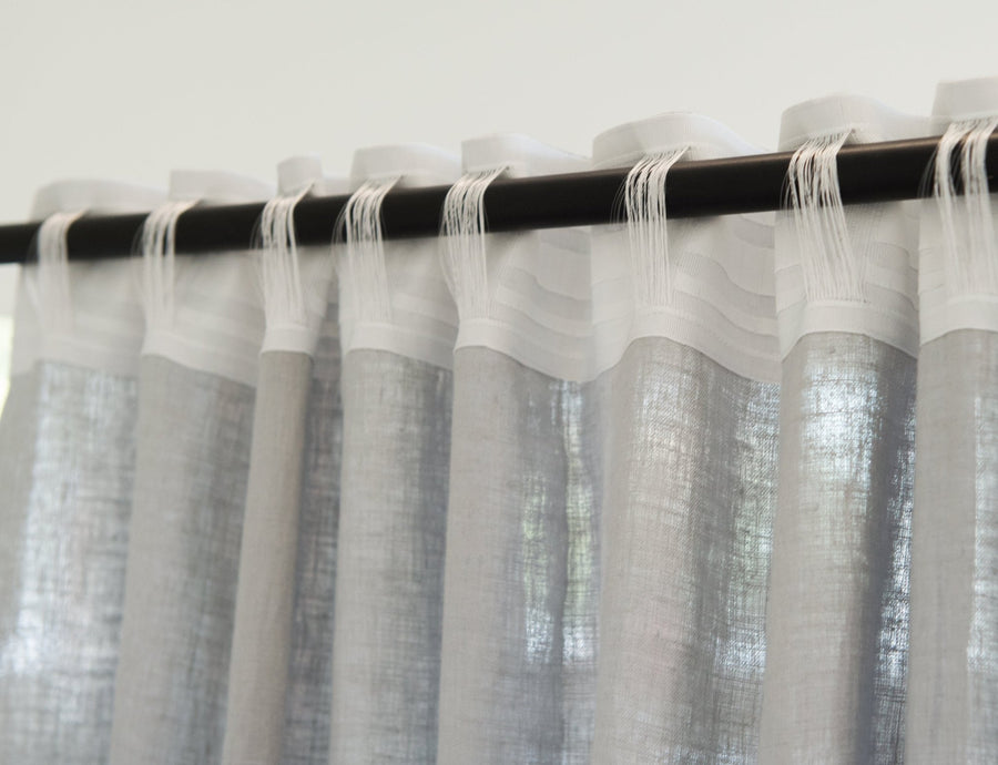 Linen curtain with multifunctional heading tape - Linen Couture