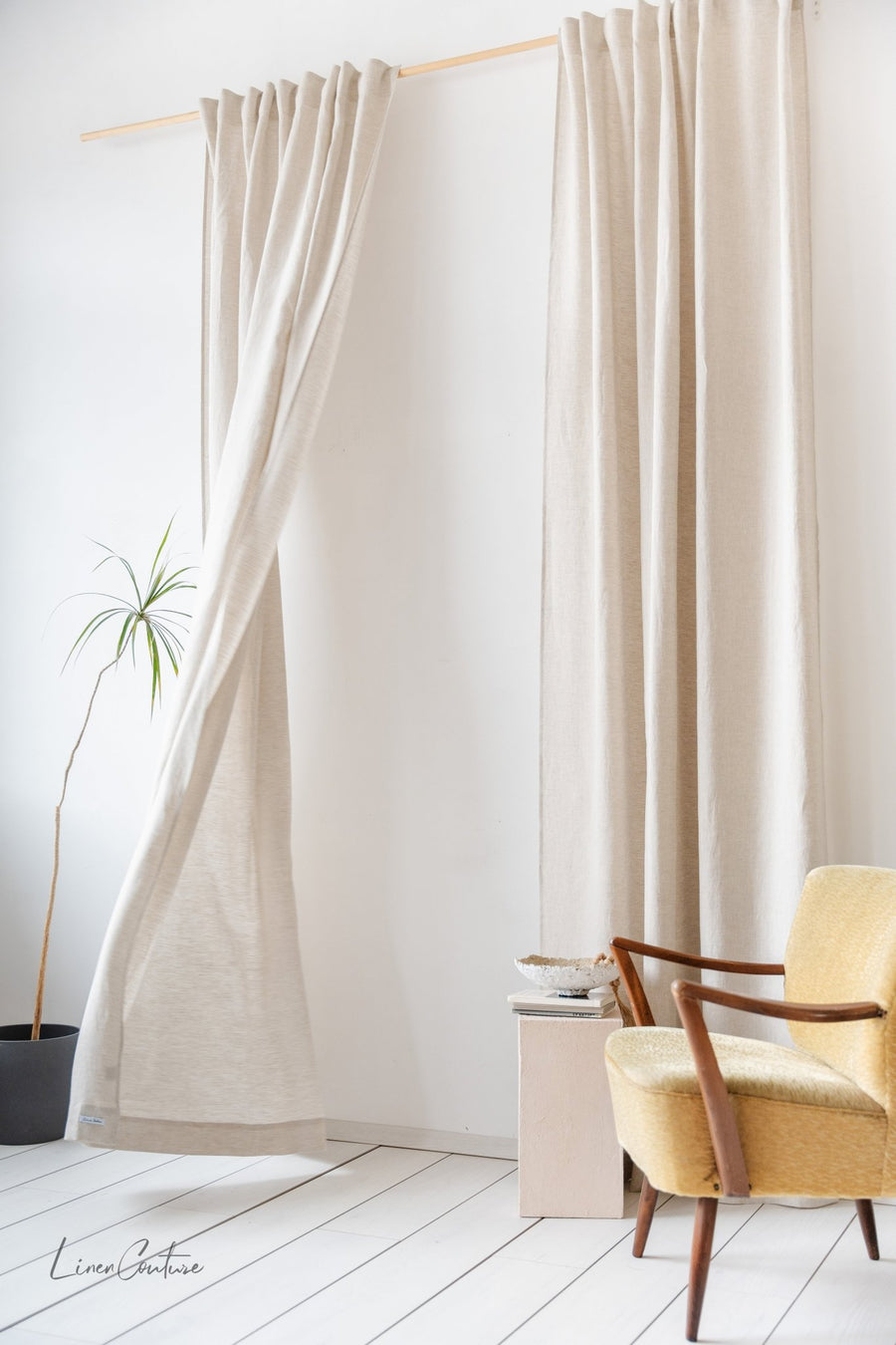 Linen curtain with multifunctional heading tape - Linen Couture