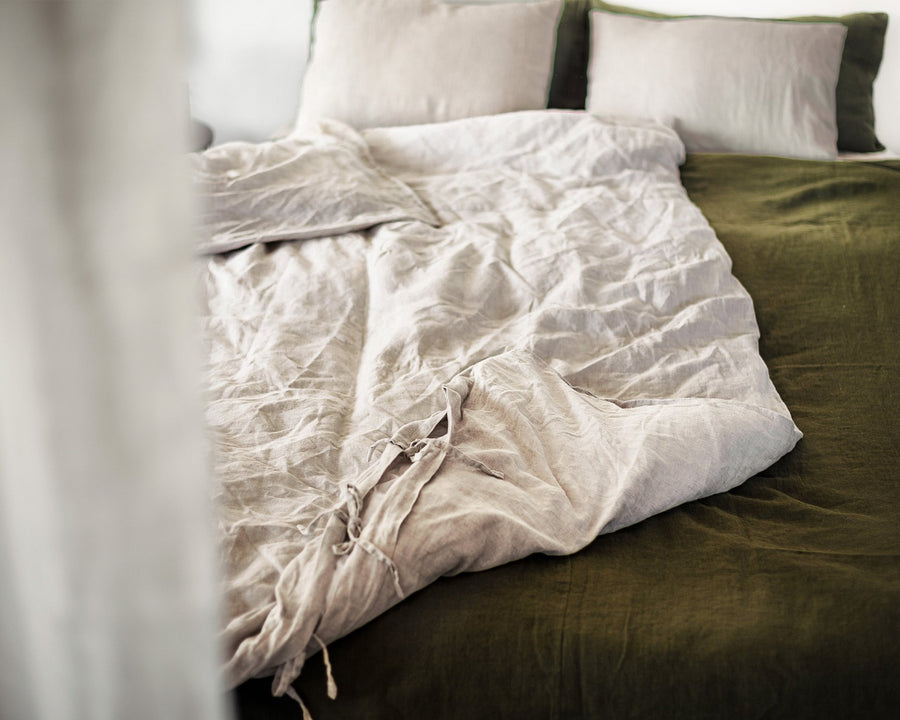 Linen duvet cover with ties - Linen Couture