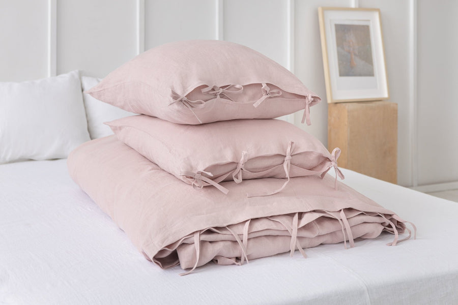 Linen duvet cover with ties - Linen Couture