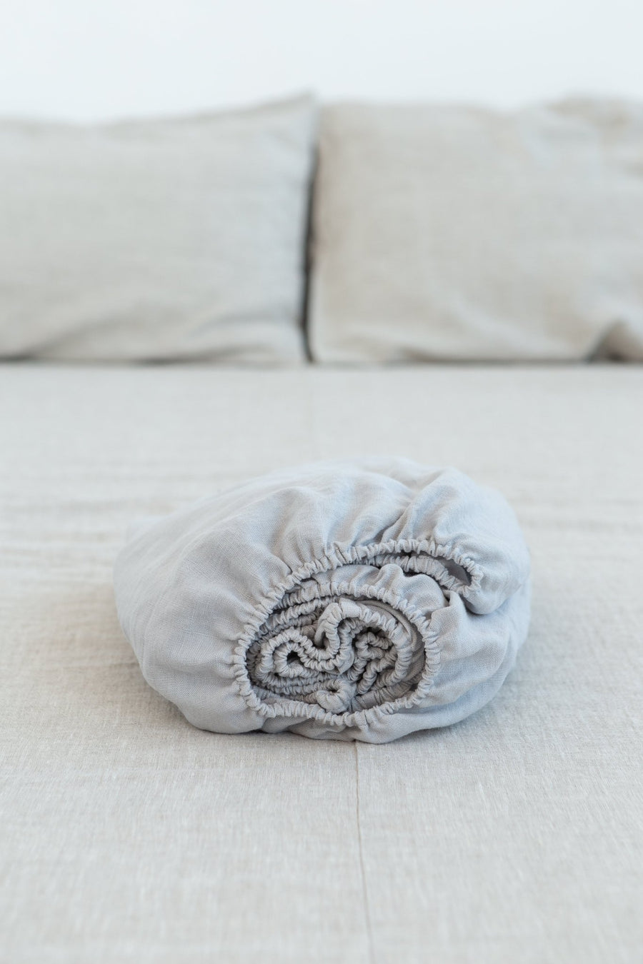 Linen Fitted Bed Sheet in Natural Light - Linen Couture