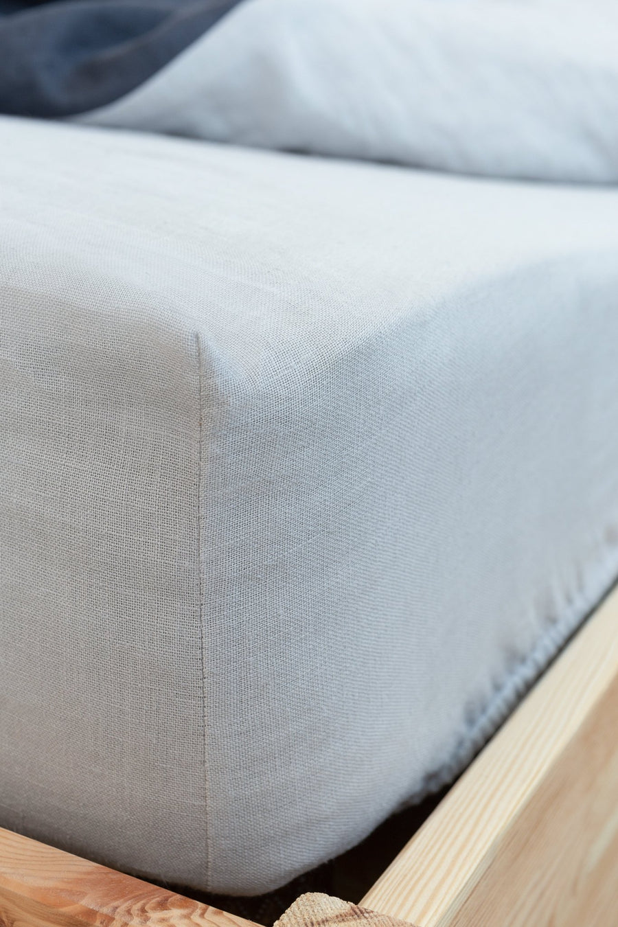 Linen Fitted Bed Sheet in Natural Light - Linen Couture