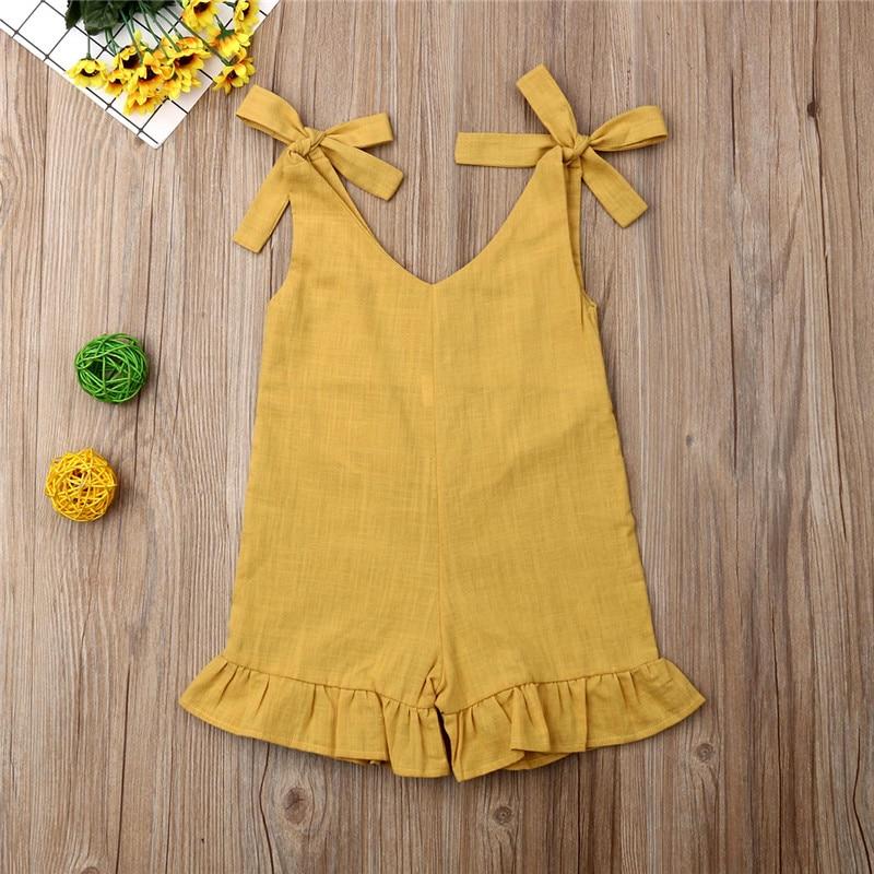 Linen Romper with Ruffles for Kids - Linen Couture
