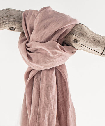 Linen scarf in Pale Pink - Linen Couture
