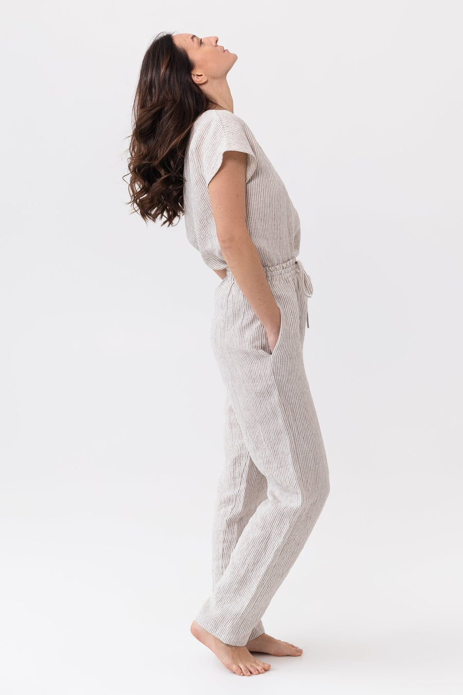 Natural light linen / Natural Linen Pajama set / Linen loungewear / Linen sleepwear - Linen Couture