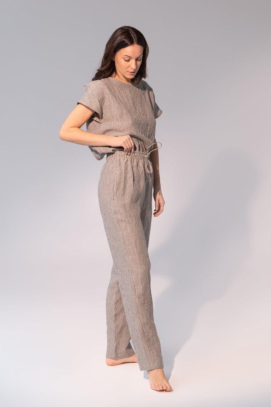 Natural light linen / Natural Linen Pajama set / Linen loungewear / Linen sleepwear - Linen Couture