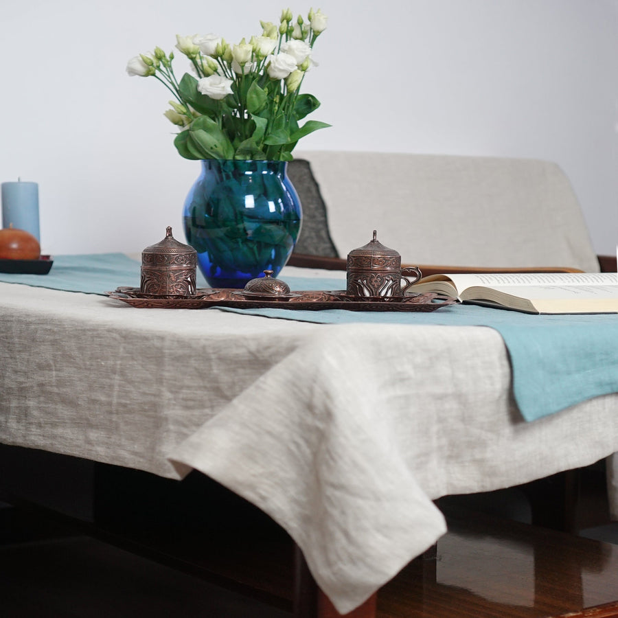 Natural light linen tablecloth - Linen Couture
